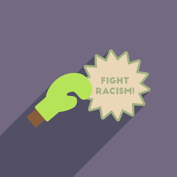 Flat web icon with long shadow racism fight - Vector, Image