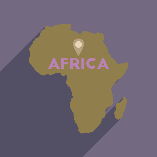 Icono web plano con sombra larga África
 - Vector, Imagen