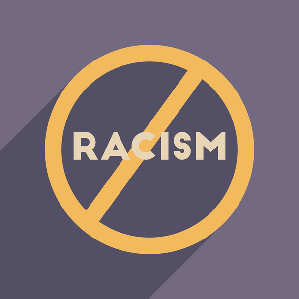 Εικονίδιο επίπεδη web με πολύ σκιά καταπολέμηση του ρατσισμού - Διάνυσμα, εικόνα