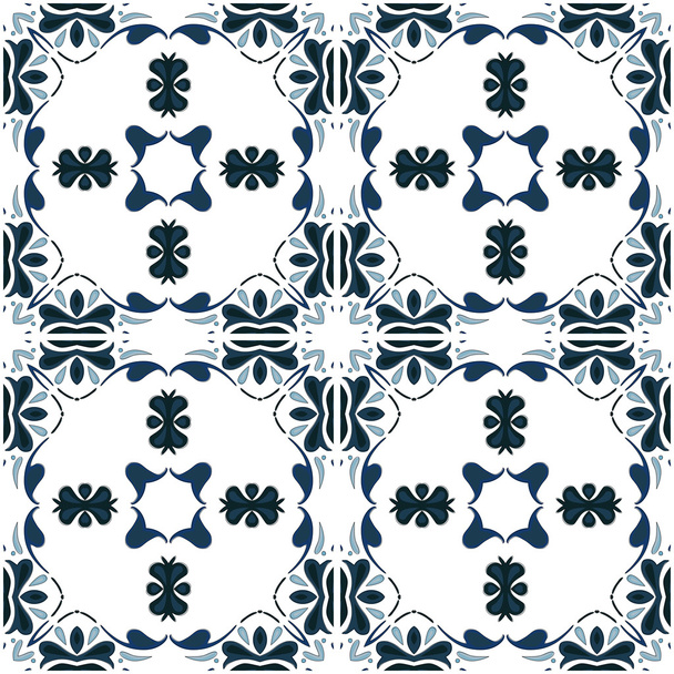 Illustrated Portuguese tiles - Vector, Image