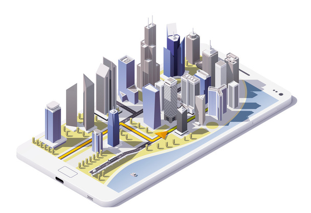 Icona di navigazione della città isometrica vettoriale
 - Vettoriali, immagini