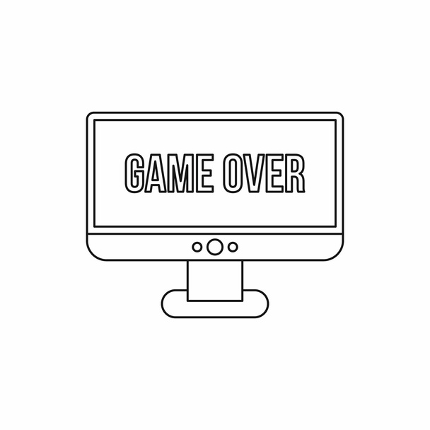 Game over text on the screen icon, outline style - Vektor, obrázek