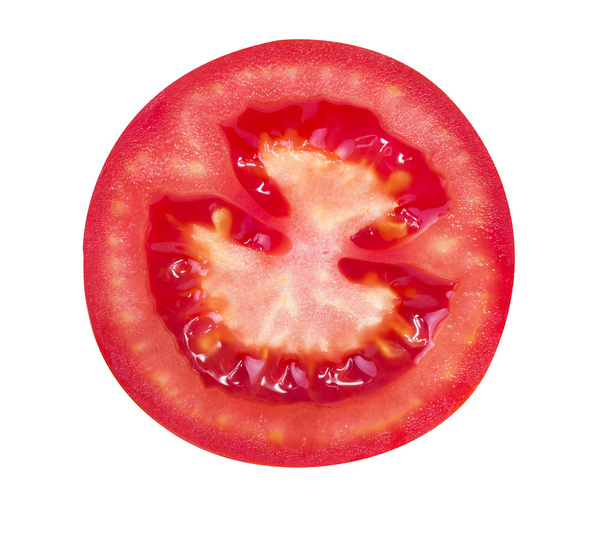 Beyaz izole domates dilim izole - Fotoğraf, Görsel