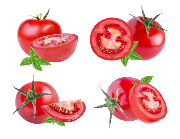 Набір червоних помідорів ізольовані на білому
  - Фото, зображення
