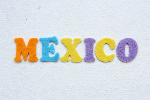 mexico word on white handmade paper texture - Zdjęcie, obraz