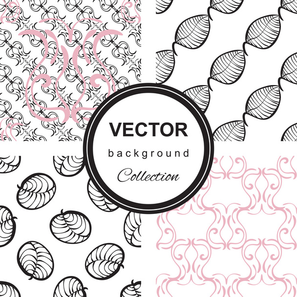 Seamless pattern of hand-drawn leaves. - Vector, Image