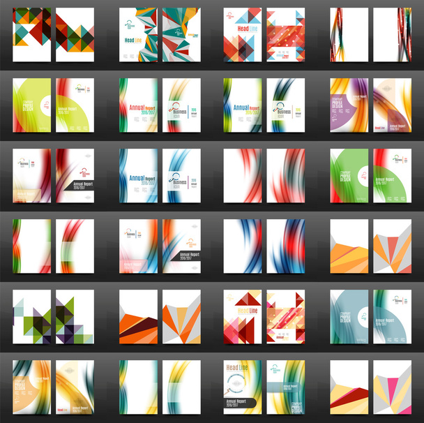 Mega collection of business annual report covers, A4 size - Vector, Image