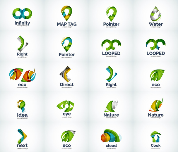 Conjunto de iconos abstractos del logotipo del vector
 - Vector, Imagen