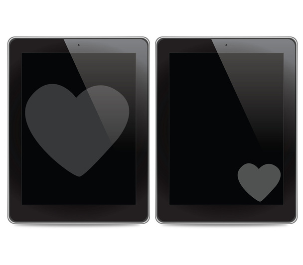Szív ikon-ra tabletta számítógép háttér - Fotó, kép
