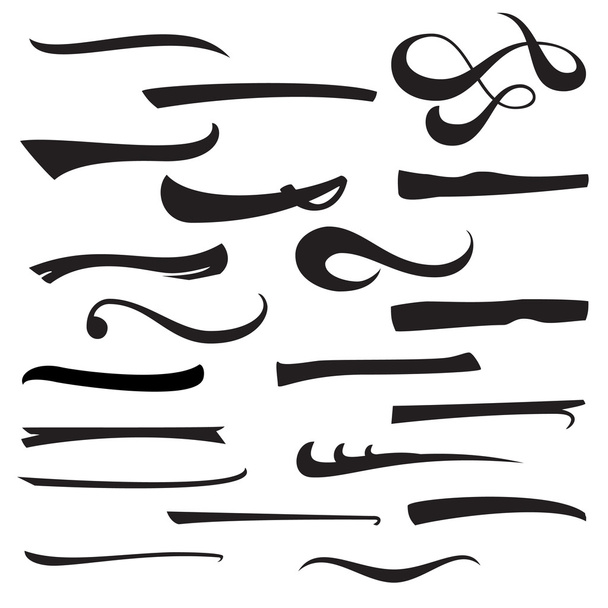 Set of Hand Lettering alleviivaa valkoisella eristetyt viivat. Aivohalvaus, viiva, merkki. Typografinen suunnittelu. Vintage Elements for Housewarming Julisteet, Tervehdys kortit, sisustus. Vektorikuvaus
 - Vektori, kuva