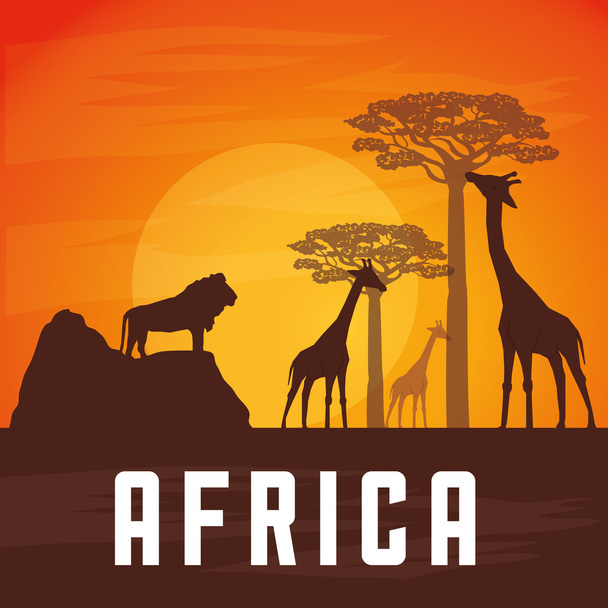 Plochý obrázek o Africe design - Vektor, obrázek