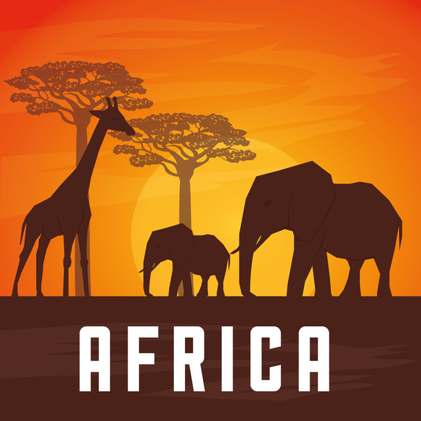Illustrazione piatta sul design dell'Africa
 - Vettoriali, immagini