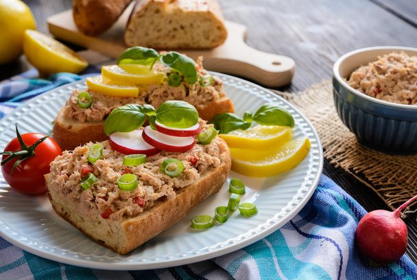 Tuna spread with red pepper and green onion - Photo, Image