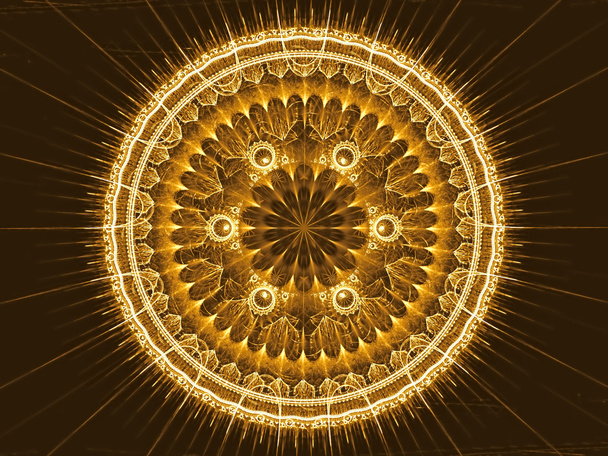 Fractal de círculo abstracto - imagen generada digitalmente
 - Foto, Imagen