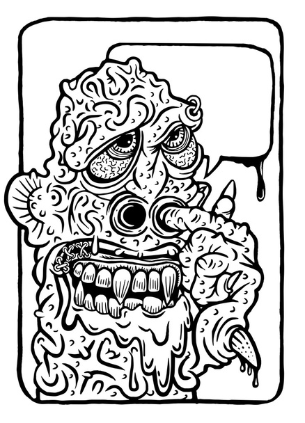 Vetor desenhado à mão Ilustração de monstro
  - Vetor, Imagem