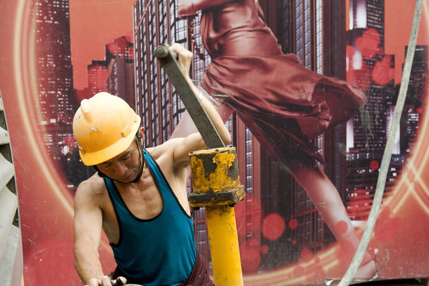 çalışkan işçi inşaat sitesinde - Fotoğraf, Görsel