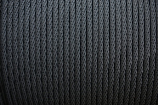 Closeup of a beautiful black metal cable - Foto, imagen
