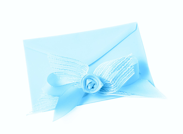 Paper envelope decorated with the bow - 写真・画像