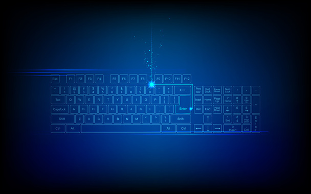 Hi-Tech toetsenbord - Vector, afbeelding