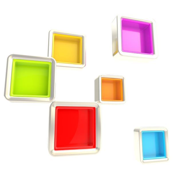 Cube copyspace shelves as abstract background - Фото, зображення