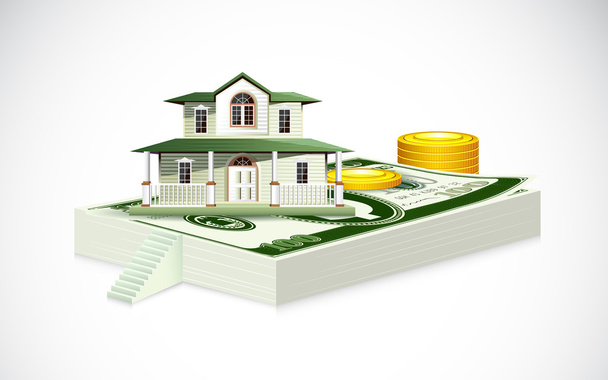 House on Dollar Note - Vector, Image