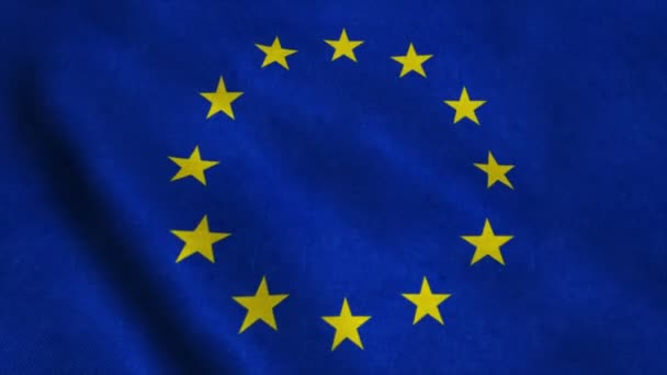 Flagge der Europäischen Union weht im Wind - Filmmaterial, Video