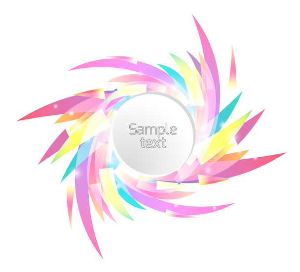 Круглая рамка с лепестками радужного цвета
 - Вектор,изображение