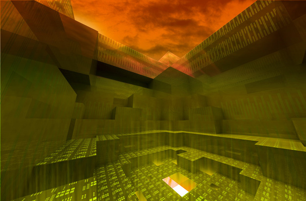 Abstract gateway to underworld with dark sky - Photo, Image