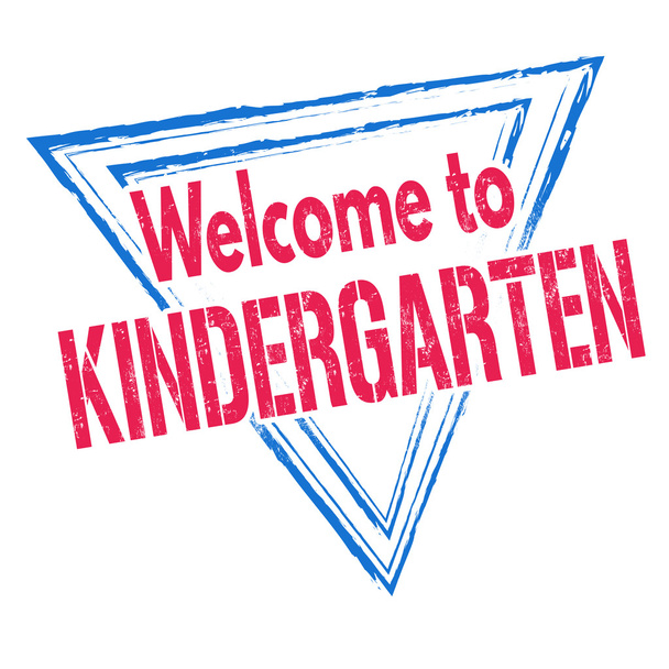 Bienvenida Kindergarten sello o signo
 - Vector, Imagen