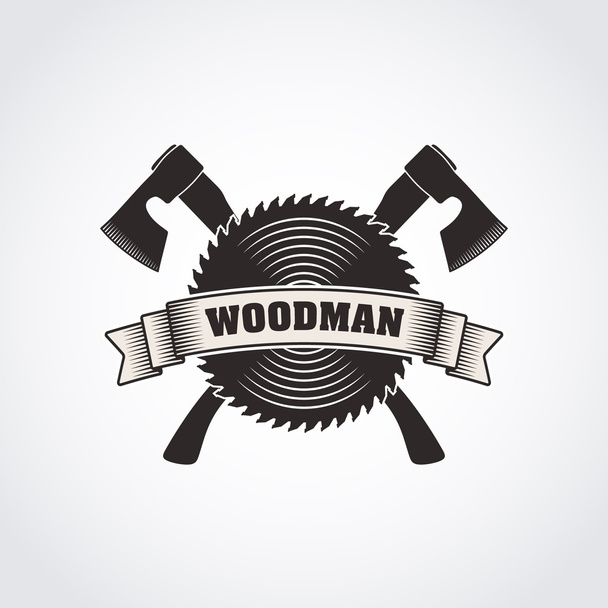 vektorové logo černobílé woodmans - Vektor, obrázek