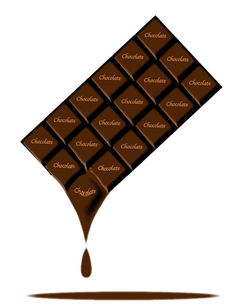 Tmavě čokoládovou tyčinku tání - Vektor, obrázek