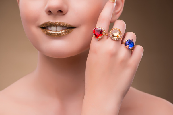 Elegant woman with jewellery in fashion concept - Photo, Image