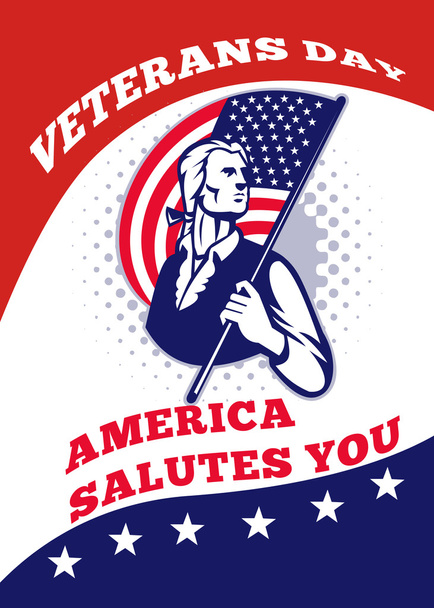 American Patriot Veterans Day Poster Greeting Card - Photo, Image