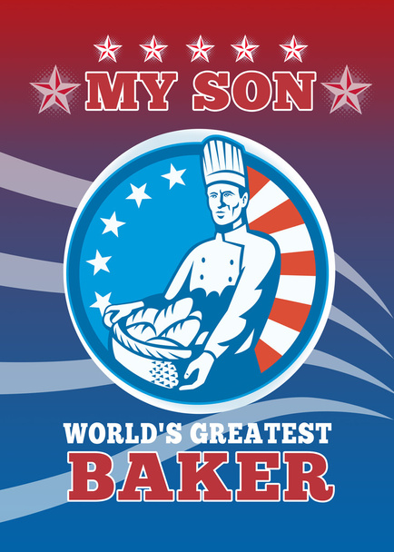 benim oğlum dünyanın en büyük baker evlat tebrik kartı poster - Fotoğraf, Görsel