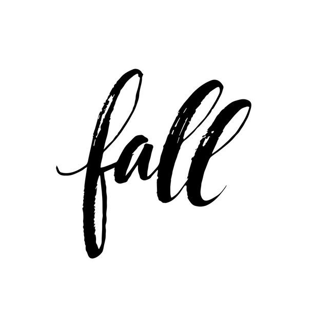 Fall Modern calligraph card. Hand drawn lettering design. Ink illustration. Autumn poster. Vector illustration - Wektor, obraz