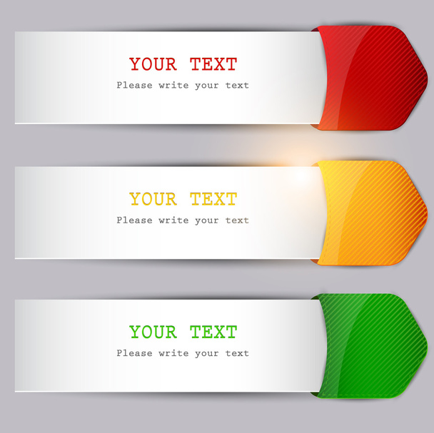 kleurrijke bladwijzers met plaats voor tekst - Vector, afbeelding