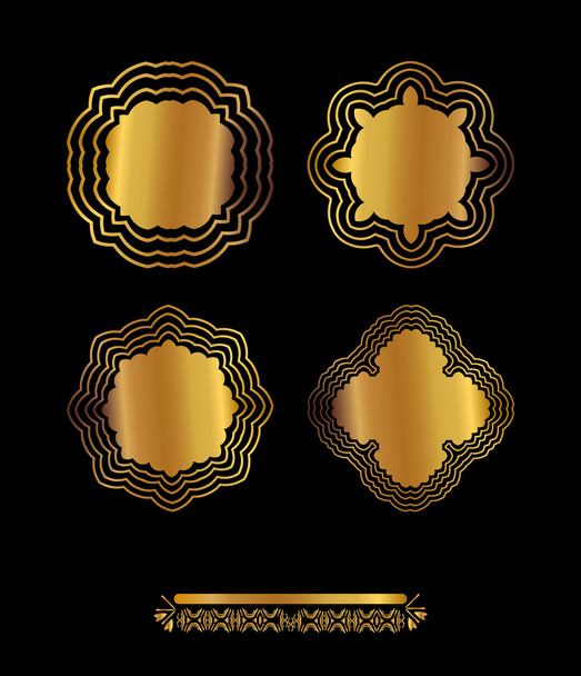 złota mandala na czarnym tle - Zdjęcie, obraz