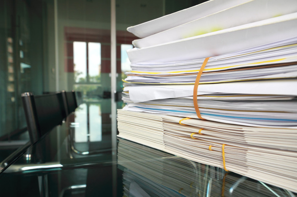 stack of documents or files in office desk - 写真・画像