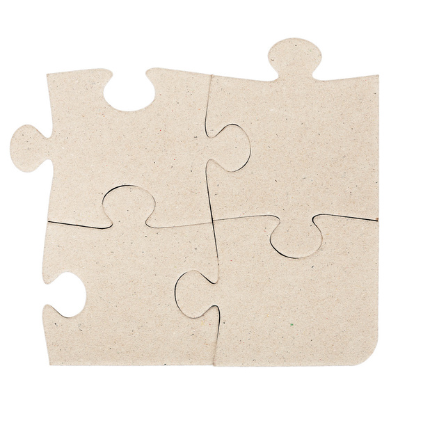 Gray cardboard jigsaw puzzle - 写真・画像