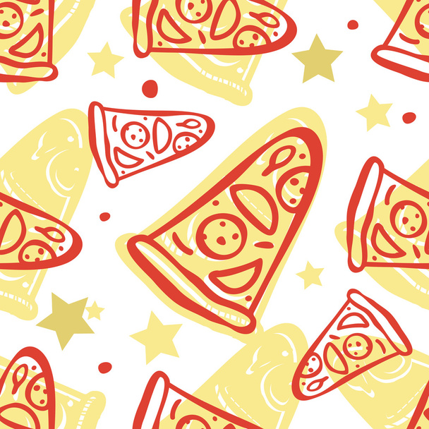 Seamless pattern with pizza - Vector, Image