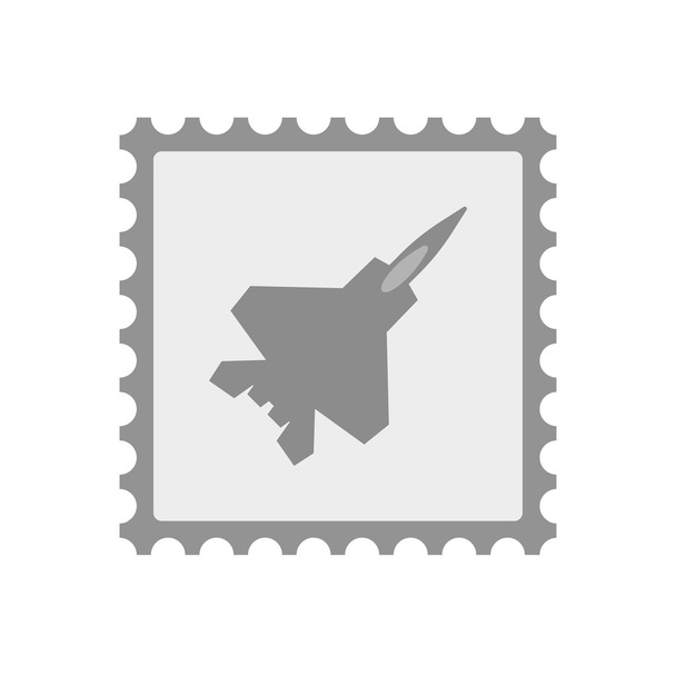 Ізольована ікона поштової марки з бойовим літаком
 - Вектор, зображення