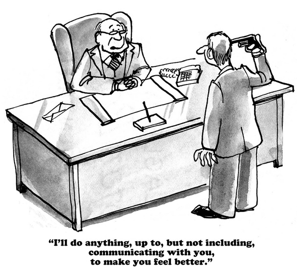 Dibujos animados de negocios sobre malas habilidades de comunicación
 - Foto, Imagen