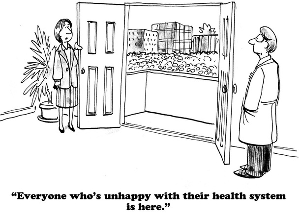Υγειονομικής περίθαλψης κινουμένων σχεδίων σχετικά με την προσιτή φροντίδα πράξη - Φωτογραφία, εικόνα