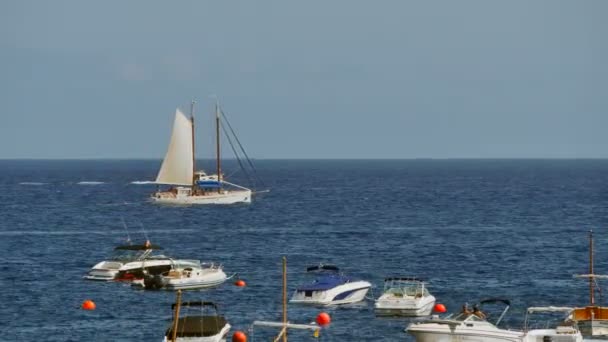 Sailboat Sailing in Crystal Clear Waters - Footage, Video
