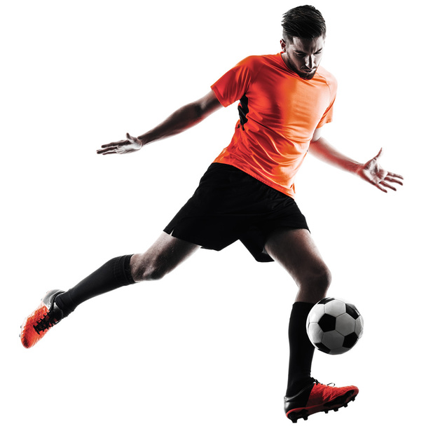 Soccer player Man Isolated silhouette - Photo, image
