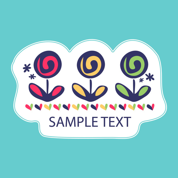 Pretty card design with flowers - Vector, afbeelding