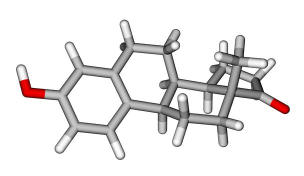 Molécula de estrona de hormônio sexual
 - Foto, Imagem