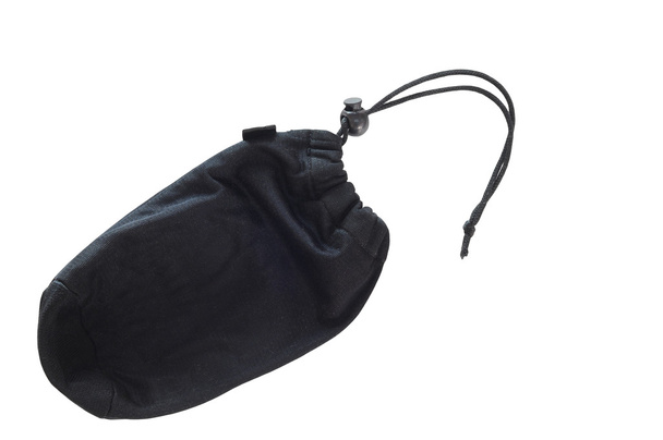 Μαύρη βελούδινη τσάντα σε λευκό - Φωτογραφία, εικόνα