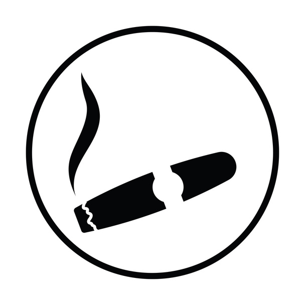 Icono de cigarro. Círculo delgado
 - Vector, imagen