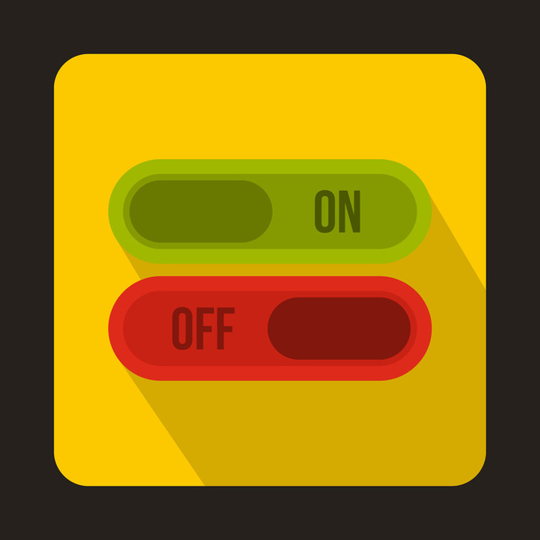 Yes and No button icon, flat style - Wektor, obraz